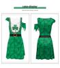Clover St. Patrick's Day Irregular Sleeve Dress with Digital Print Skirt for Women