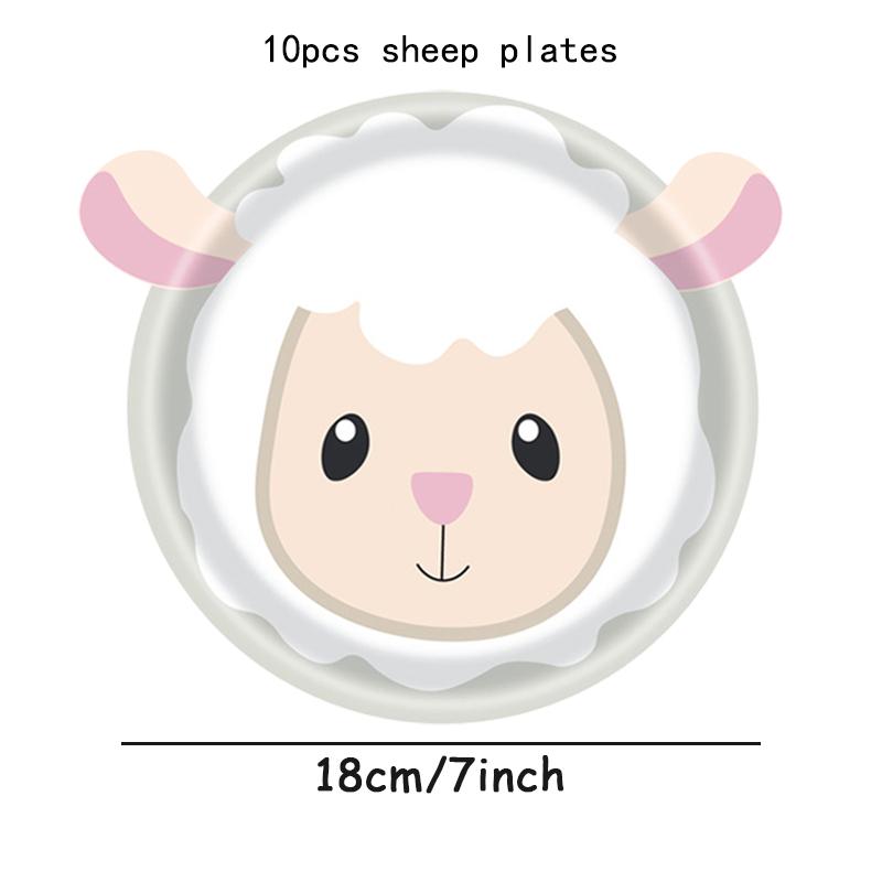10pcs Farm Animals Party Paper Plates Cow Sheep Duck Chick Disposable Plate Kids Children Birthday Tableware Parties Supply