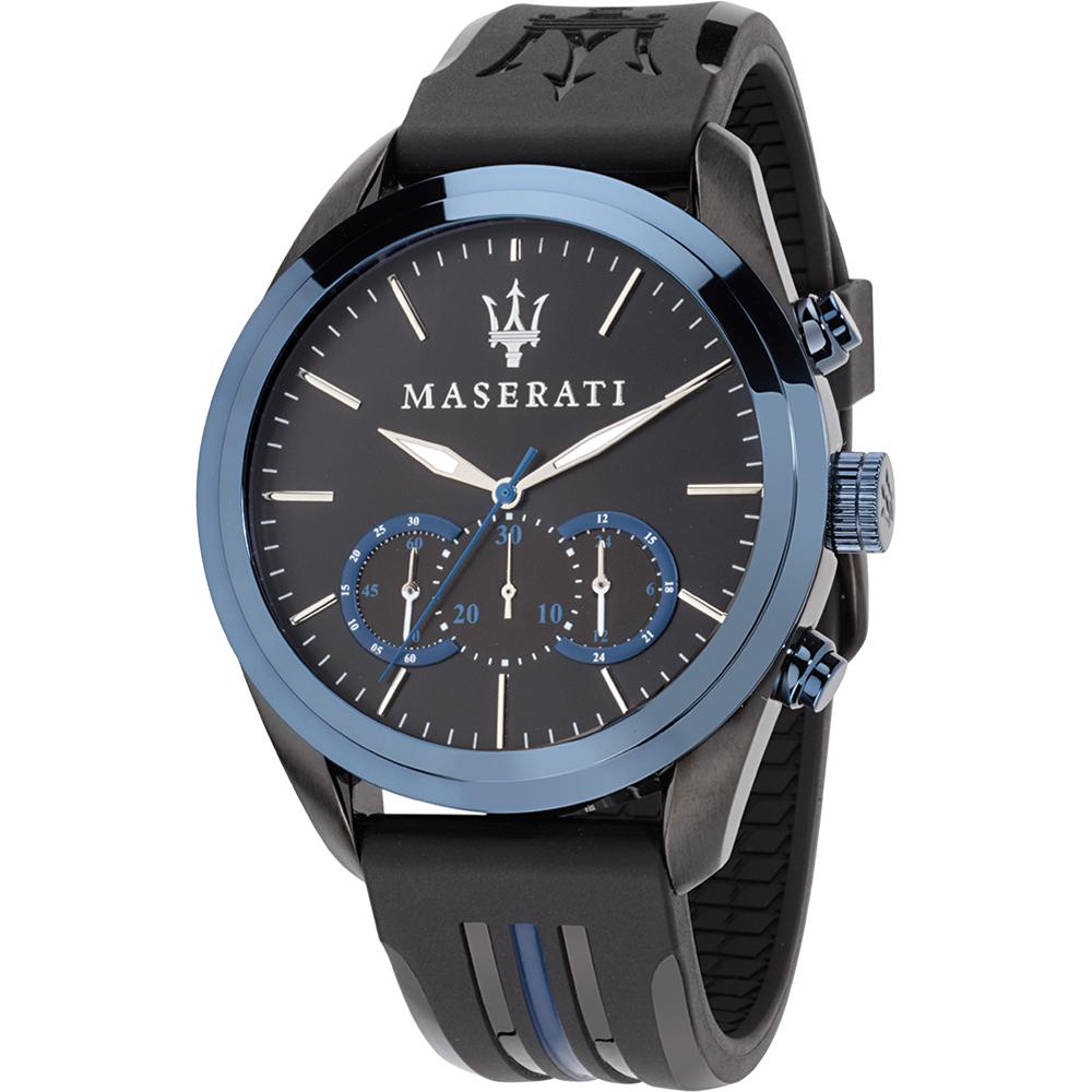 Maserati Traguardo Черный Силикон/Резина Мужские Кварцевые Хронограф R8871612006