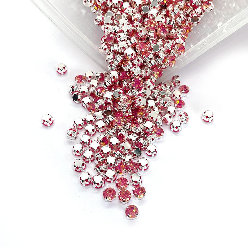 Glass Four Claw Single Claw Drill Mocha Protein Hand-sewn Rhinestone Handmade DIY Wedding Shoes Bags Apparel Accessories Rhinestone Sew On Beads