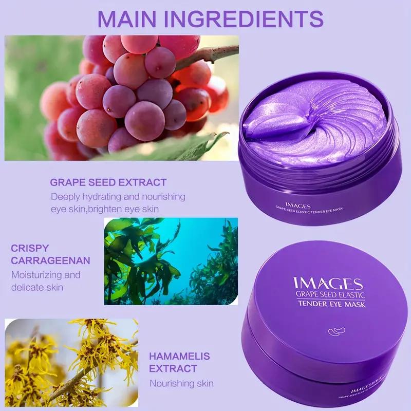 Эластичная мягкая маска для глаз с виноградными косточками, увлажняющие и освежающие патчи для глаз для ухода за глазами