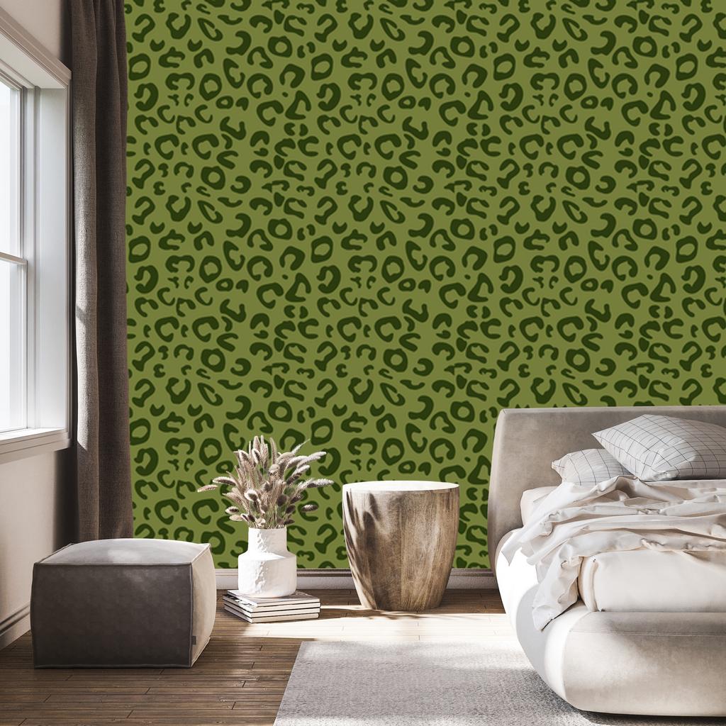 Olive Green Leather Wallpaper for Living Room and Bedroom 50x1000