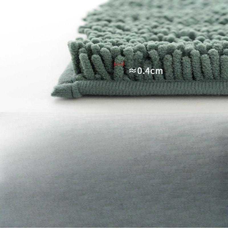 Chenille Door Mat, Water Absorbent Bathroom Floor Mat, Non-Slip Bathtub Shower Rug for Entryway