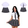 Женский костюм школьницы для косплея, униформа, мини-плиссированная юбка с оксфордской рубашкой с галстуком