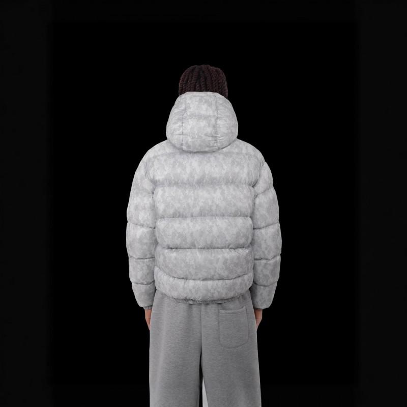 Hip Hop Style Oversized Hooded Cotton Jacket Men Women Camo Print Winter Casual Wear