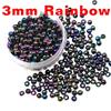 300pcs 3mm Hollow Plastic Beads for Fly Tying Nymph Scud Belly Eyes / Spinner Lure Beads Gold Silver Rainbow Color
