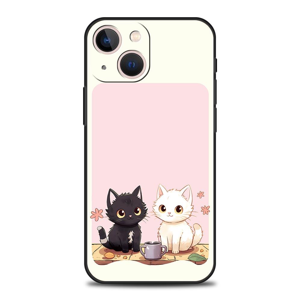 Милый Мультяшный Черный Кот Чехол Для Телефона Для Samsung Galaxy S26 S25 S24 S23 S22 S20 Ultra S21 FE 5G S10 Plus TPU Ударопрочный Чехол