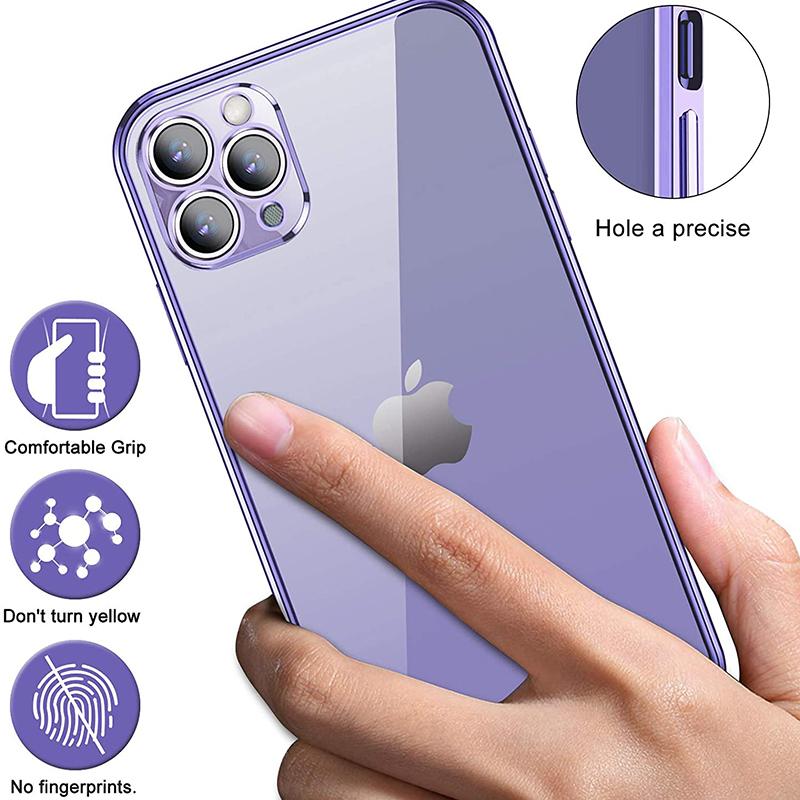 Роскошный прозрачный чехол с покрытием для iPhone 11 12 13 14 Pro Max с квадратной рамкой, силиконовый чехол X XR XS Max 8 7 Plus, прозрачная задняя крышка