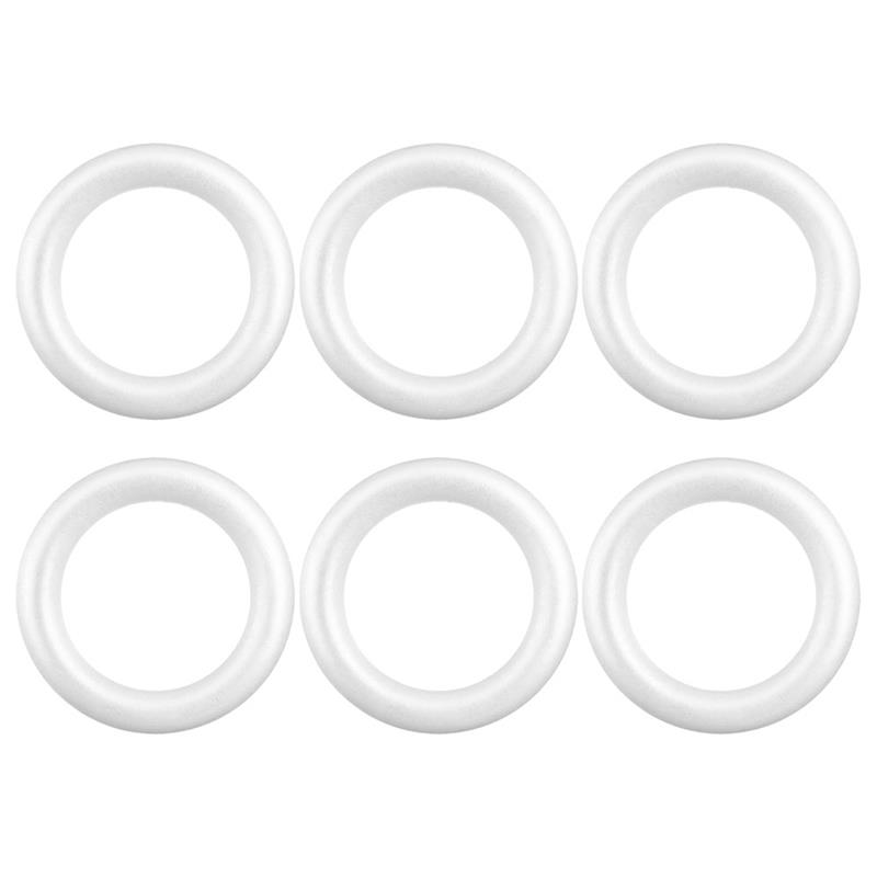 6 шт. 10/20/25 см белый круглый венок из пенополистирола кольцо незаконченный DIY картина пустой круг гирлянда свадебные украшения для вечеринки