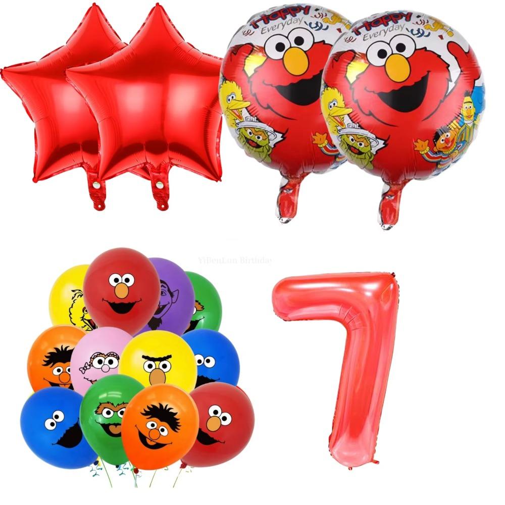 Sesame Cartoon Street Birthday Party Decoration Elmo Birthday Balloon Tablecloth Cup Plate Gift Bag Baby Shower Kid Party Favors