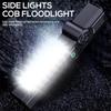 New Portable COB LED Flashlight Type-C C Rechargeable Work Light Magnetic Lanterna with Pen Clip Built-in Battery Camping Torch