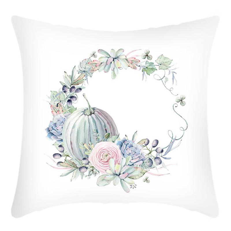 New Thanksgiving Pillowcase Blue Pumpkin Letter Print Home Decoration Holiday Pillow Pillowcase