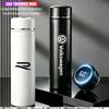500ML Car Vacuum Cup 304 Stainless Steel Thermos Flask For VW GTI Polo Golf Passat B6 Tiguan Arteon CC Taigo Caddy Jetta Hub Cap