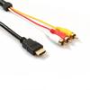 Соединительный кабель HDMI-AV-3RCA длиной 1,5 м/5 футов, адаптер для конвертера высокой четкости Plug-and-Play