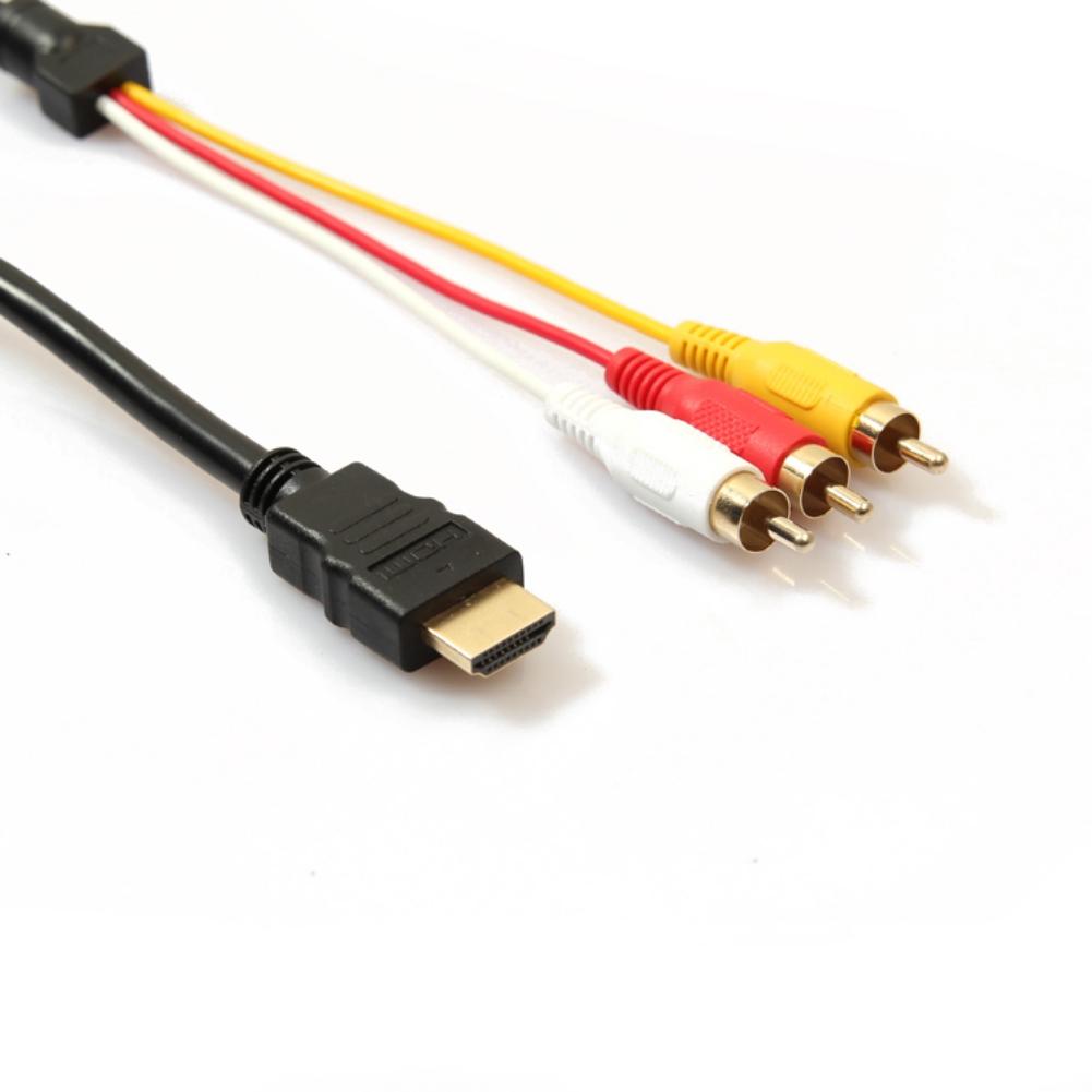 Соединительный кабель HDMI-AV-3RCA длиной 1,5 м/5 футов, адаптер для конвертера высокой четкости Plug-and-Play