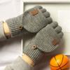 1 Pair Knitted Flip Gloves Fingerless Gloves Winter Warm Without Fingers Mittens  for Men Women
