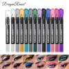 12 цветов Beauty Highlighter Eyeshadow Pen Pen Eyeliner Eyeliner Pearl Long Lasting Silky Waterproof Pen Eyeshadow Stick Glitter Smooth Eyeshadow Pen
