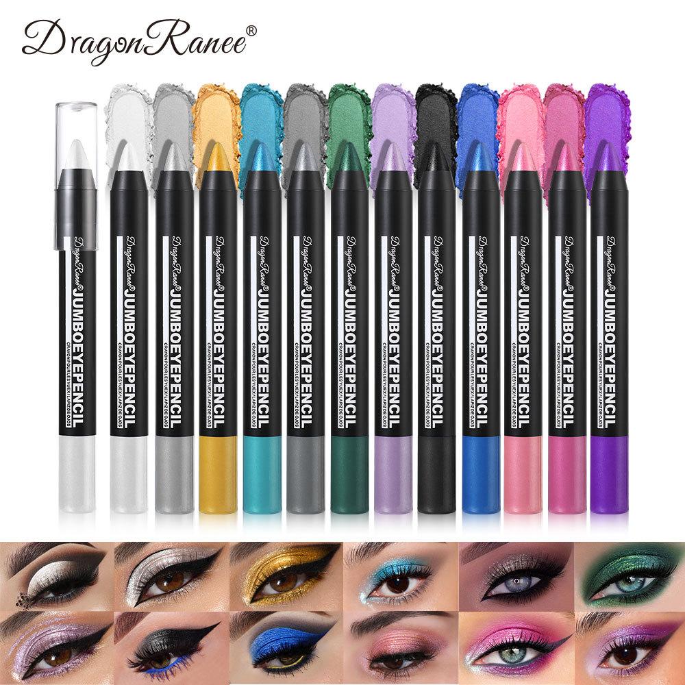12 цветов Beauty Highlighter Eyeshadow Pen Pen Eyeliner Eyeliner Pearl Long Lasting Silky Waterproof Pen Eyeshadow Stick Glitter Smooth Eyeshadow Pen