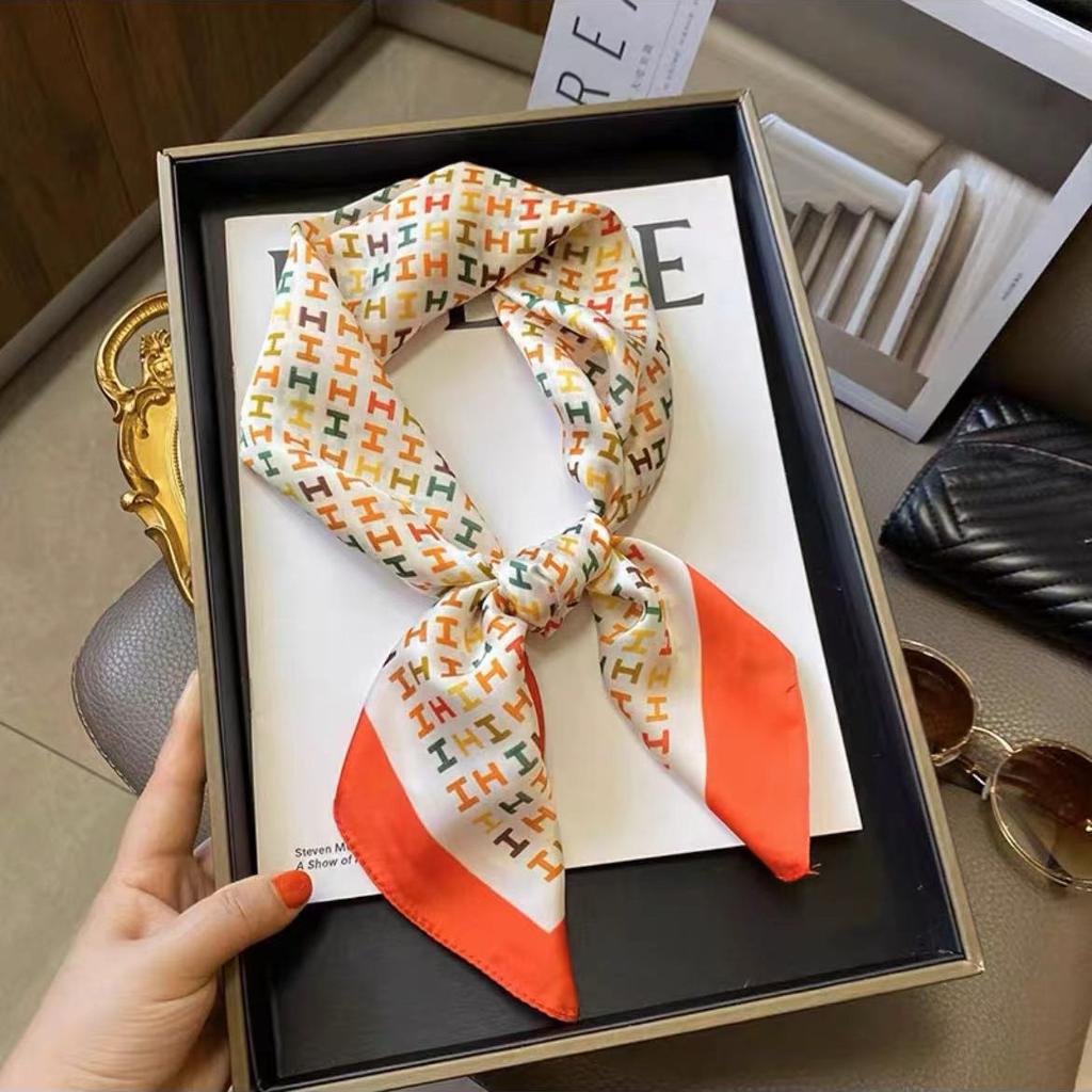 Luxury Silk Shawl Square Scarf for Women Satin Fashion Wraps Neckerchief Female Hair Bands Ribbon Headband Bandana Woman Hijab