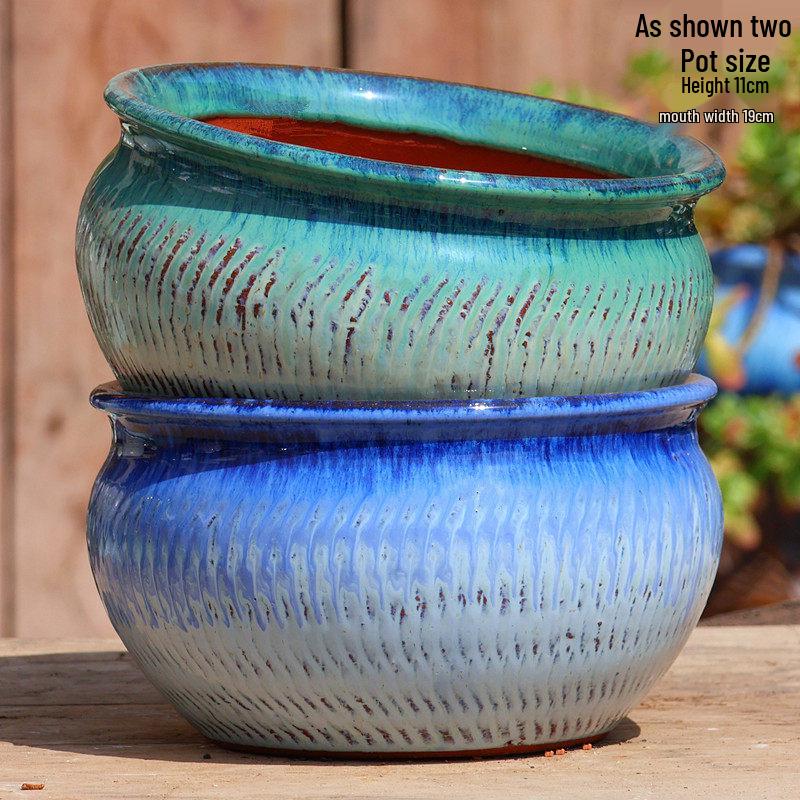 Yixing Handmade Ceramic Succulent Pot with Zisha Coarse Pottery - Large Breathable Chlorophytum Planter with Feet