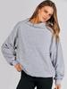 2025 Autumn/Winter Women's Loose High Neck Solid Color Long Sleeve Pullover Sweatshirt
