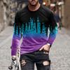 Spring Autumn New Fashion Casual 3D Digital Print T Shirt Men Sport Round Neck Hip Hop T Shirt