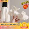 Fairy wind platform sandals female outer wear summer new 2025 soft sole student height increase small sandals