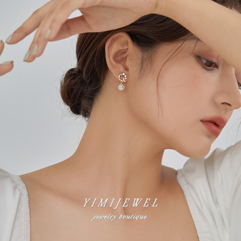 Сказочный цветочный венок «Сон Алисы», кулон с жемчужиной русалки, силиконовые клипсы для женщин