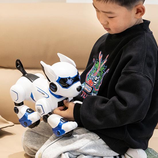 Игрушка-робот-собака 2,4 ГГц с дистанционным управлением, робот-питомец с интерактивными сенсорными датчиками, режим программирования голосовых команд, обучающая игрушка-робот-щенок для детей