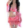 Swimsuit women's bikini four-piece split slim small chest 1011 new long-sleeved hot spring girl swimsuit high sense