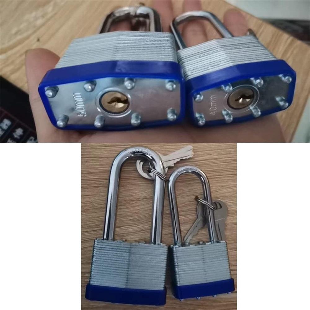 Reinforced Heavy Duty keyed Padlock Long Padlock Weatherproof Laminated Padlock for Garden Shed Garage, Fence, Storage Units, Outdoor Indoor Use