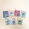 New High-value Stitch Short Cute Zipper Printing Simple and Practical Card Bag Change Bag Clutch Bag Flower