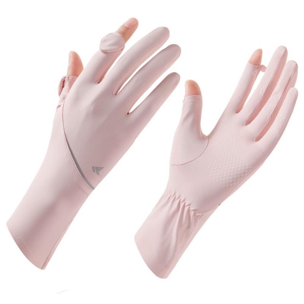 Anti-UV Sunscreen Gloves Touch Screen Driving Mittens New Ice Silk Gloves Women Men