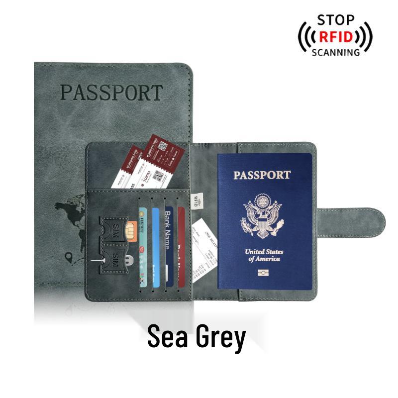 Набор: меняющий цвет держатель для паспорта из ПУ кожи и багажная бирка с RFID-защитой