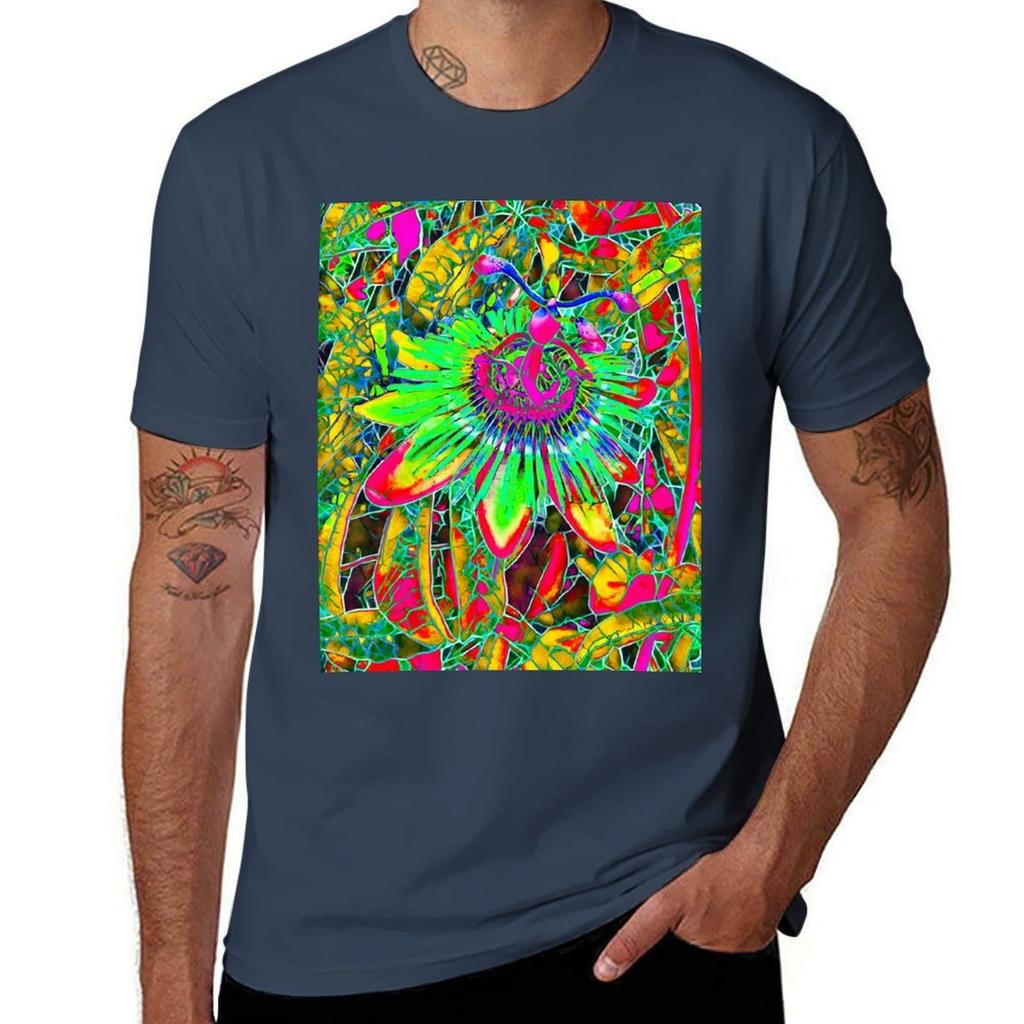 Passion Fruit Flower Abstraction Tshirt Sun Protective Outdoor Tee Top