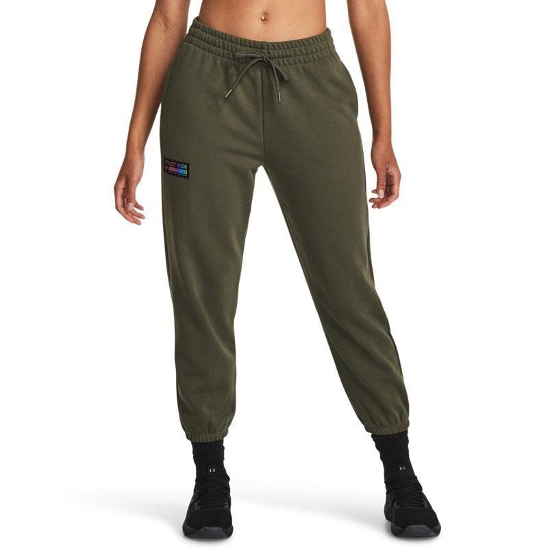 Under Armour Rock Knitted Sweatpants Women's Green Moderate Cuffed Pants Unisex 1380196-390