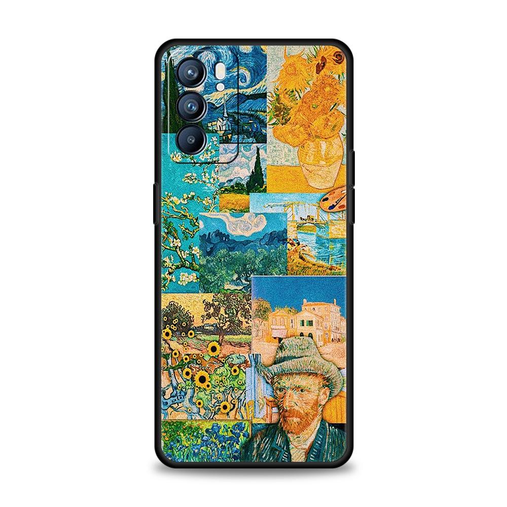 Чехол для телефона «Звездная ночь» в стиле Ван Гога для Oppo Reno8 Reno7 Reno6 Pro A54 5G Find X6 X5 A53 A52 A9 A15 A95 A17 A16 A74 A57 A31