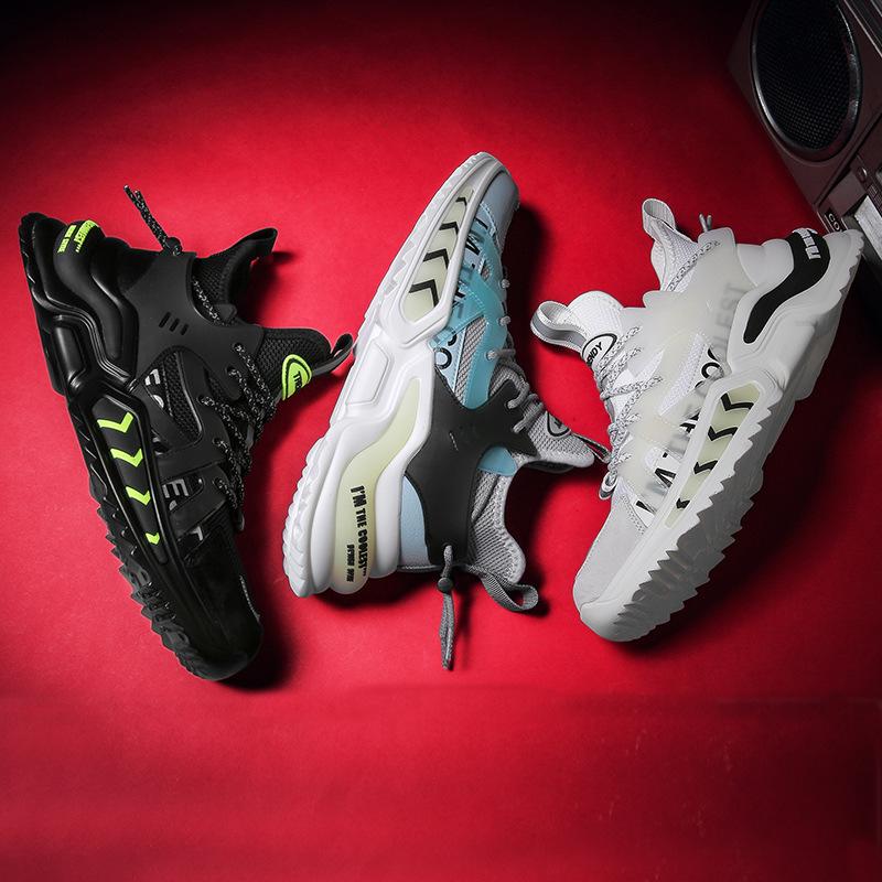 Мужские кроссовки на заказ, новые мужские кроссовки для внешней торговли, мужские кроссовки на толстой подошве, светящиеся, дышащие, трендовые