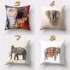 1 Pcs Cartoon Elephants Print Throw Pillow Cover Cushion Case Home Decoration