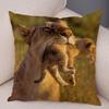 Africa Lion Pillow Case Decor Wild Animal Pattern Print Pillowcase Super Soft Plush Cushion Cover for Car Sofa Home 45x45cm