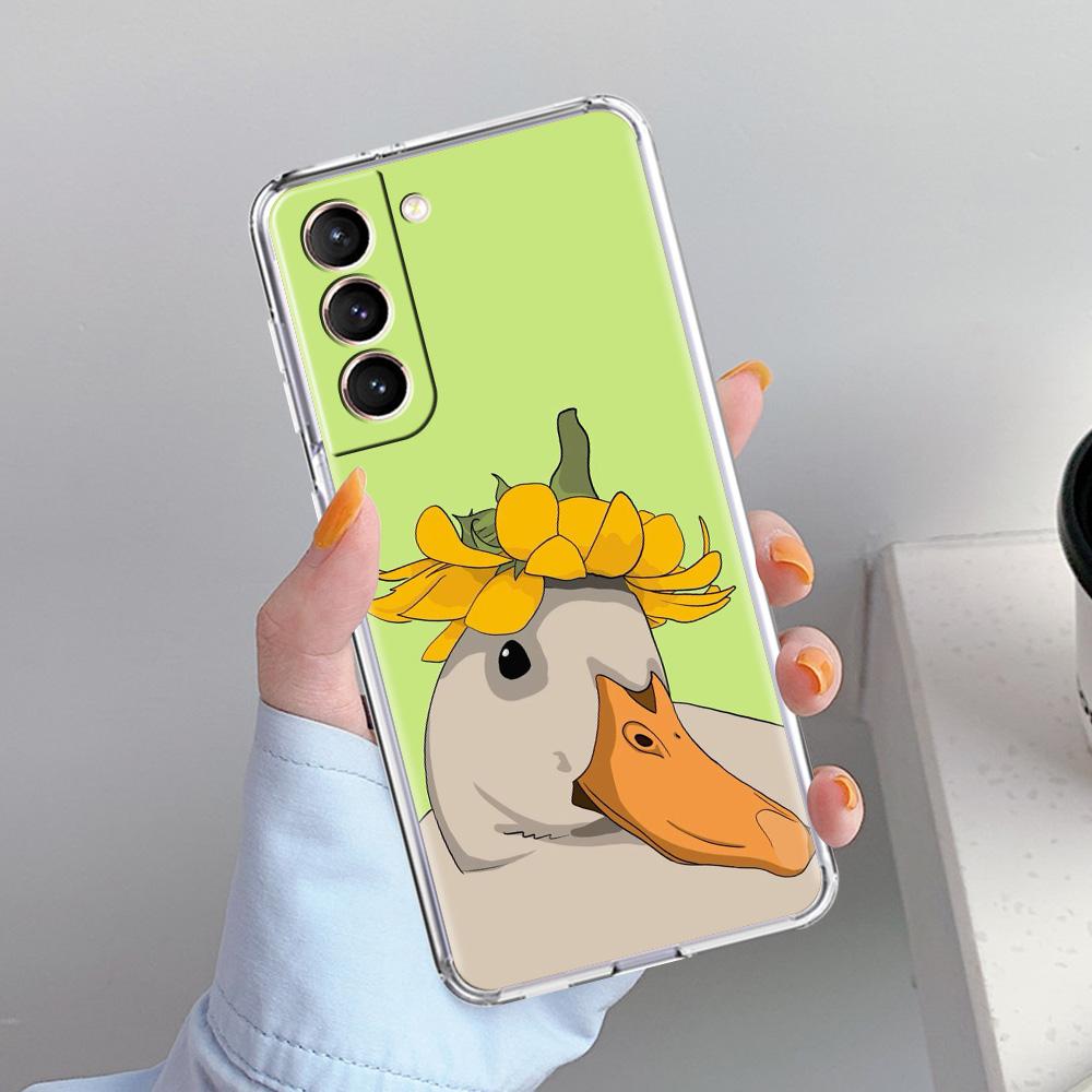 Чехол для телефона Samsung Galaxy S26 S25 S24 S23 S22 Ultra S20 S21 FE 5G Plus Мягкий прозрачный чехол Смешная утка