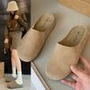 2024 летние полутапочки на толстой подошве с круглым носком, женская верхняя одежда, повседневные сандалии из матовой кожи, полутапочки