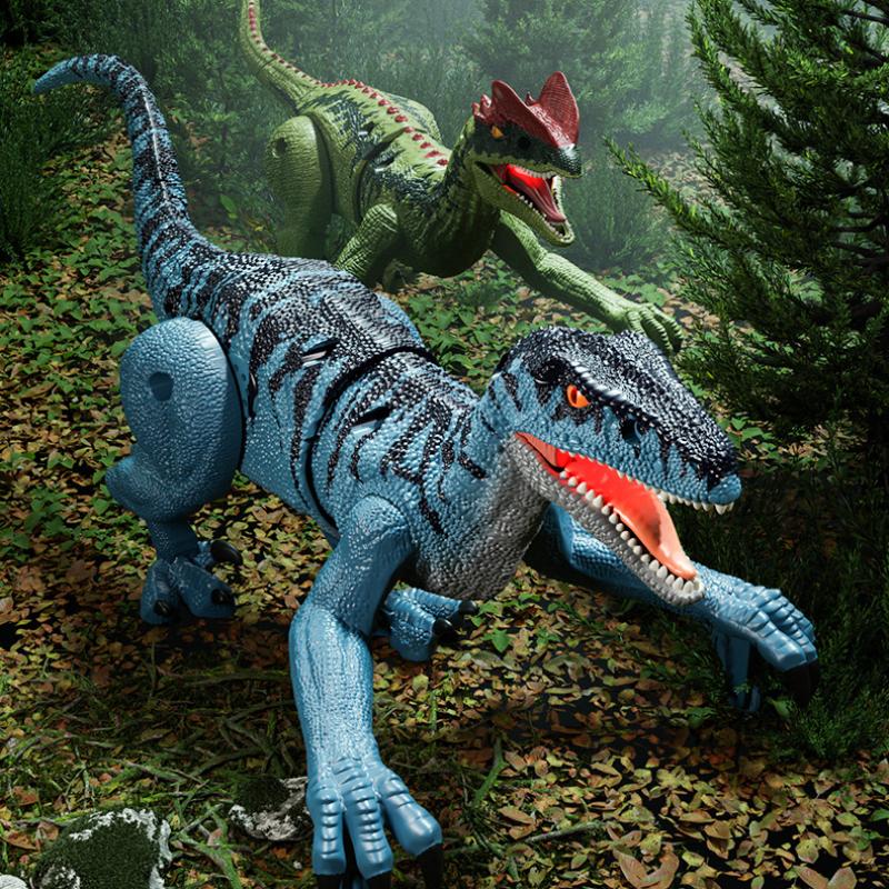 Electric Remote Control Velociraptor Tyrannosaurus Rex Simulation Sound Emitting Remote Control Dinosaur Toy