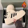 Zhao Ruth Niche Three Bars Thick Baseplate Shoes Women's 2024 Winter Warm Shell Head High Value Cotton Little White Shoes