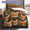 Fox Pattern Bedding Home Decoration Birthday Gift (1 * duvet cover + 2 * pillowcase, without core)
