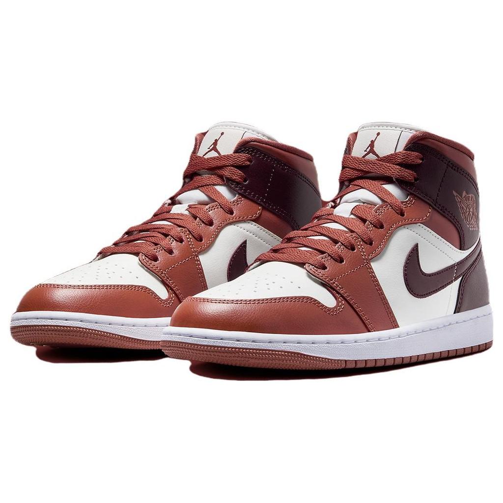 Air Jordan 1 Mid Dusty Peach Женские кроссовки Оранжевый Night-Maroon Sail BQ6472-200