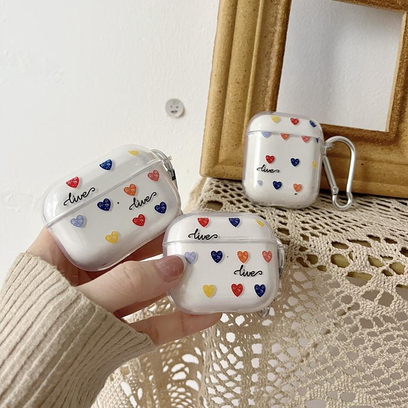 Прекрасный красочный защитный чехол с сердечком для AirPods 1 2 3 airpods pro airpods pro 2, чехол с защитой от падения для наушников Bluetooth