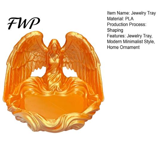 Photo Prop Jewelry Tray Angel Wings Decorative Storage Multi-Purpose Perfume Aromatherapy for Rings Earrings Bracelets Keys Crystal Balls White
