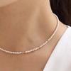 14K Rose Gold Cut Ball Swallow 3mm Pearl Necklace