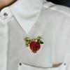 Fashionable And Alloy Drip Oil Pomegranate Brooch With High-end Coat, Clothing Accessories Brooch